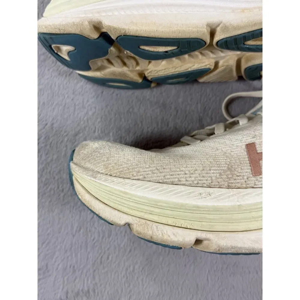 HOKA Gaviota 5 Womens Size 9.5B Running Shoes Size 10 White Teal